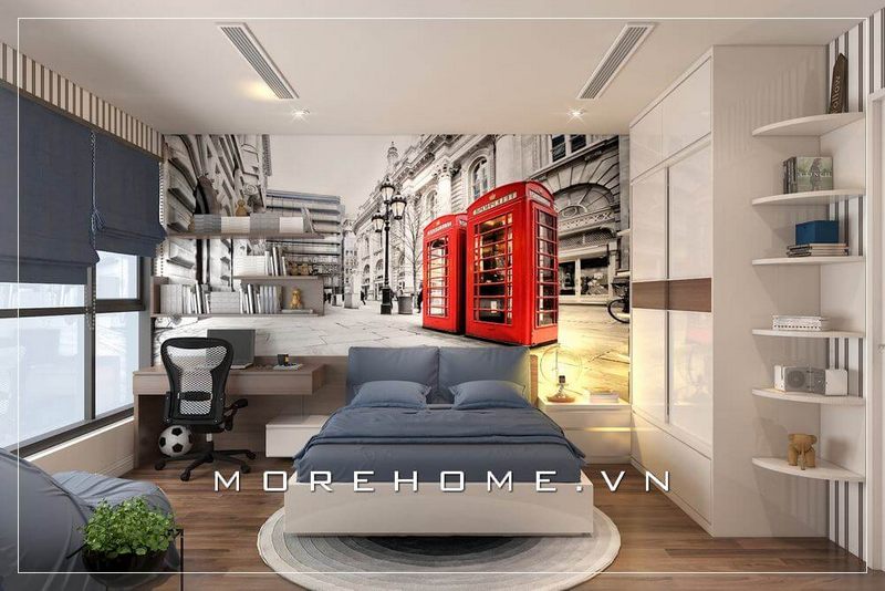 Morehome giới thiệu cho bạn mẫu giường ngủ con trai phong cách hiện đại, đơn giản